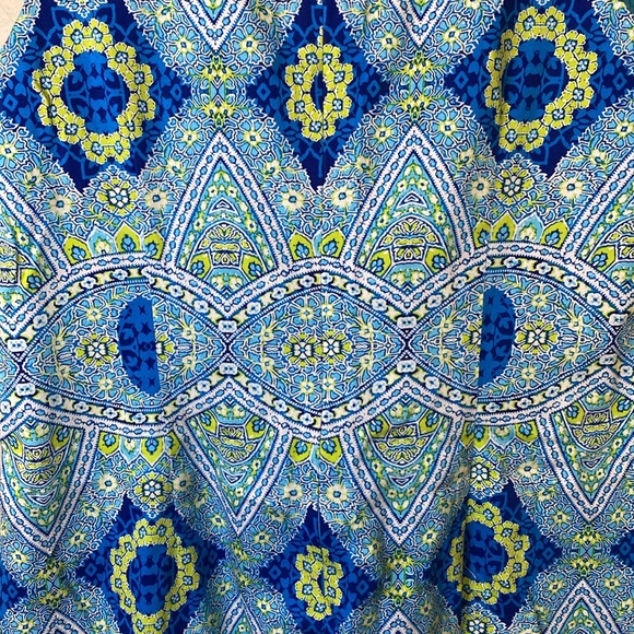 London Times Aqua and Lime patterned Dress - Picture 5 of 5